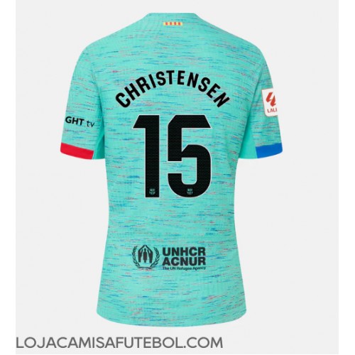 Camisa de Futebol Barcelona Andreas Christensen #15 Equipamento Alternativo Mulheres 2023-24 Manga Curta